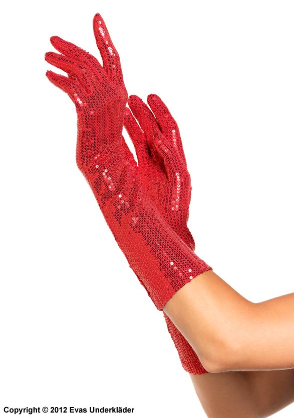 Eleganta handskar med paljetter